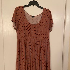 Torrid Size 1 Pink/Black Polka Dot Babydoll Dress